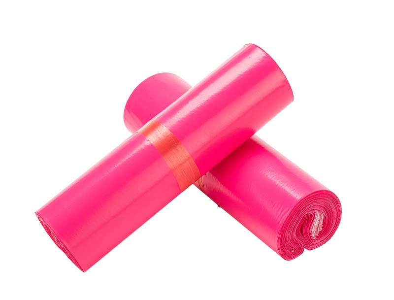 让胡路玫红色快递袋-02